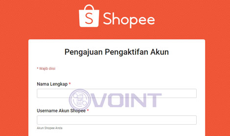 1 Buka Formulir Pengaktifkan ShopeePay